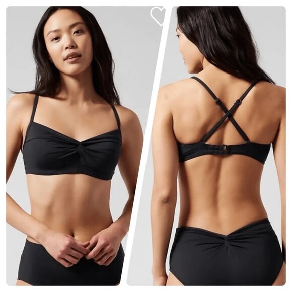 Athleta Hampton Bra Cup Bikini Top size 32D/DD Black - Picture 4 of 4